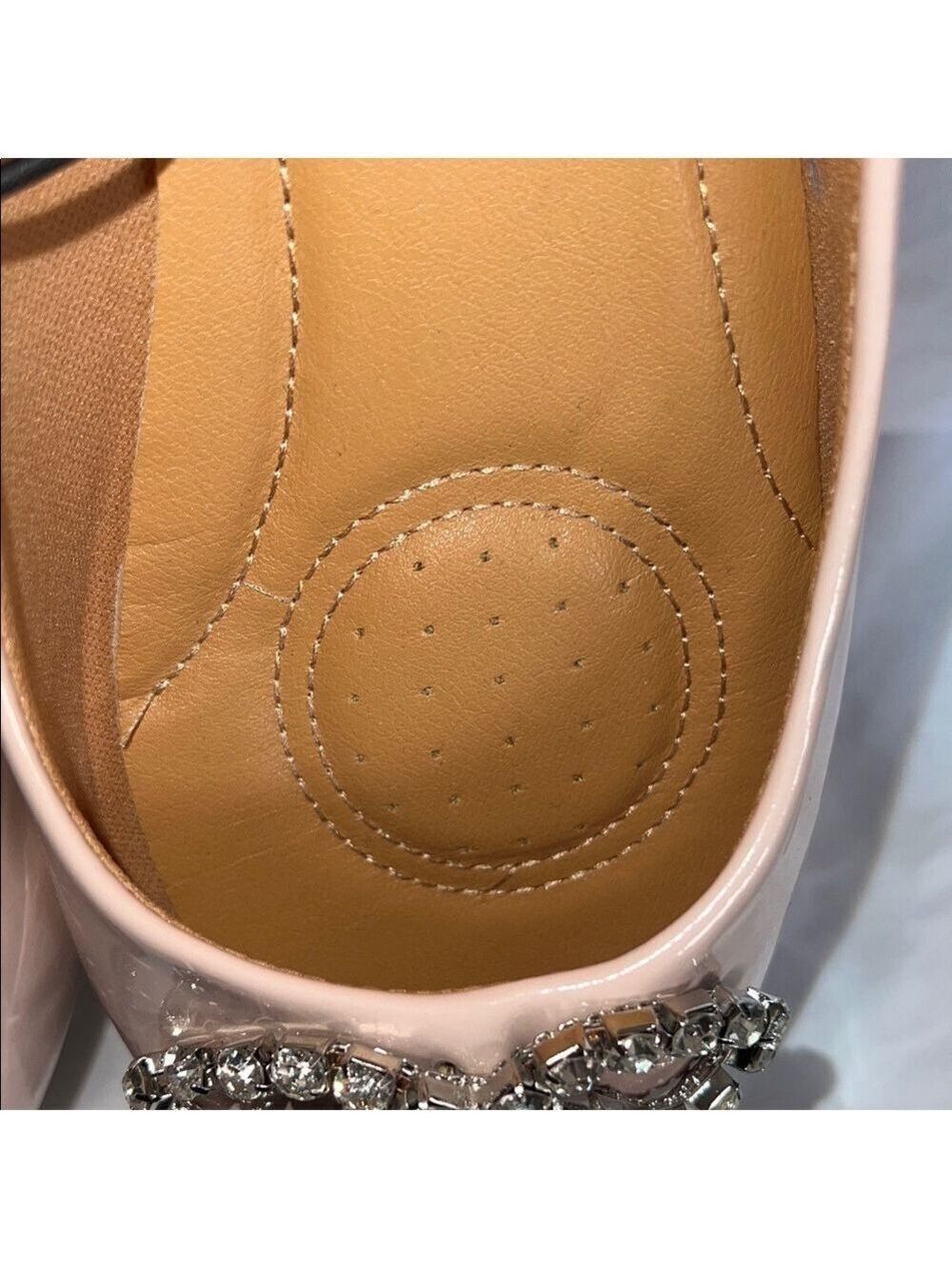 TOP Moda Nude Rhinestone Bow Flats - Picture 5 of 11